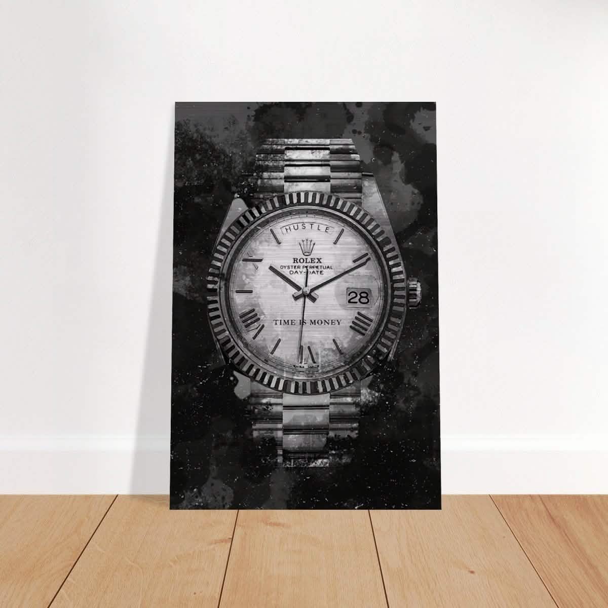 Da Vinci Motivational Wall art print | Rolex | Time is money - Brushed Aluminum Print - 30x45 cm / 12x18″ -