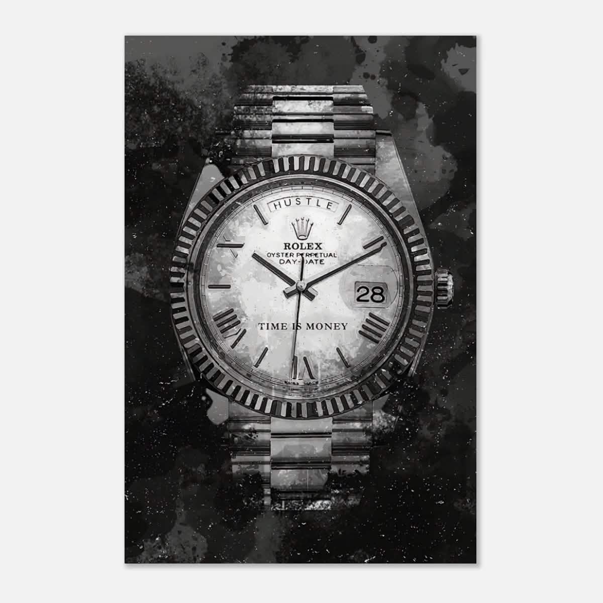 Da Vinci Motivational Wall art print | Rolex | Time is money - Aluminum Print - 30x45 cm / 12x18″ -