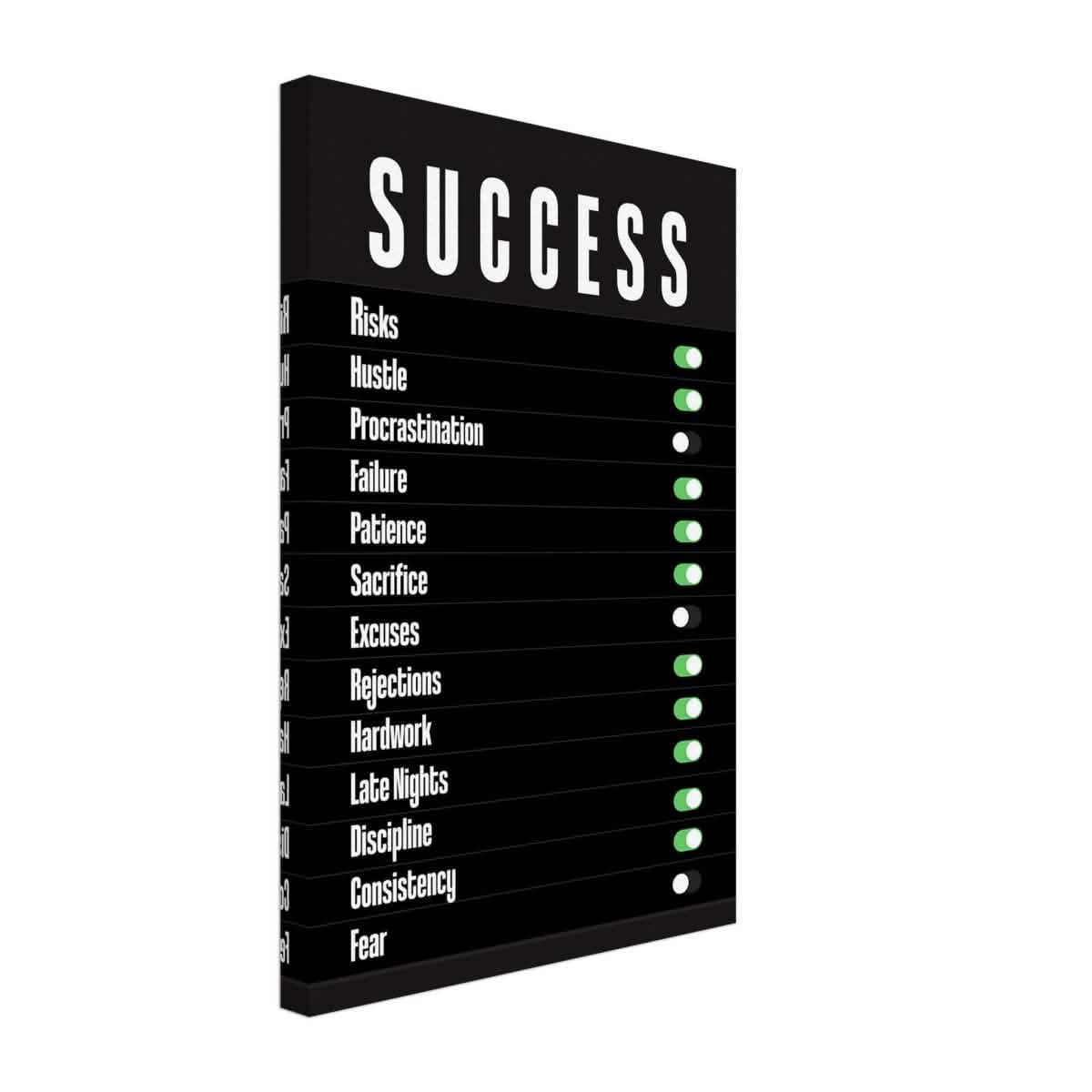 Da Vinci Motivational Wall art Print | Success - Canvas - 30x45 cm / 12x18″ -