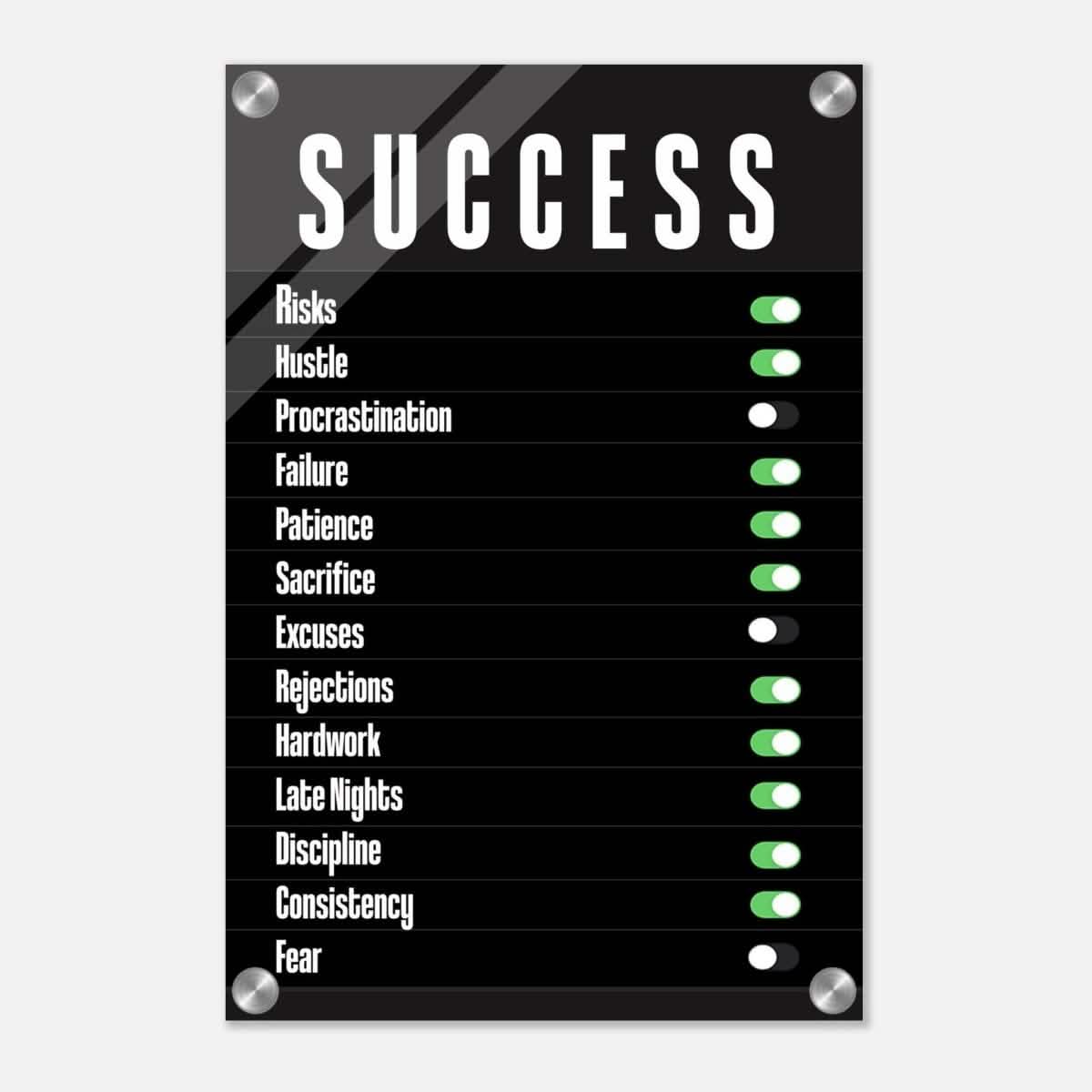 Da Vinci Motivational Wall art Print | Success - Acrylic Print - 30x45 cm / 12x18″ -