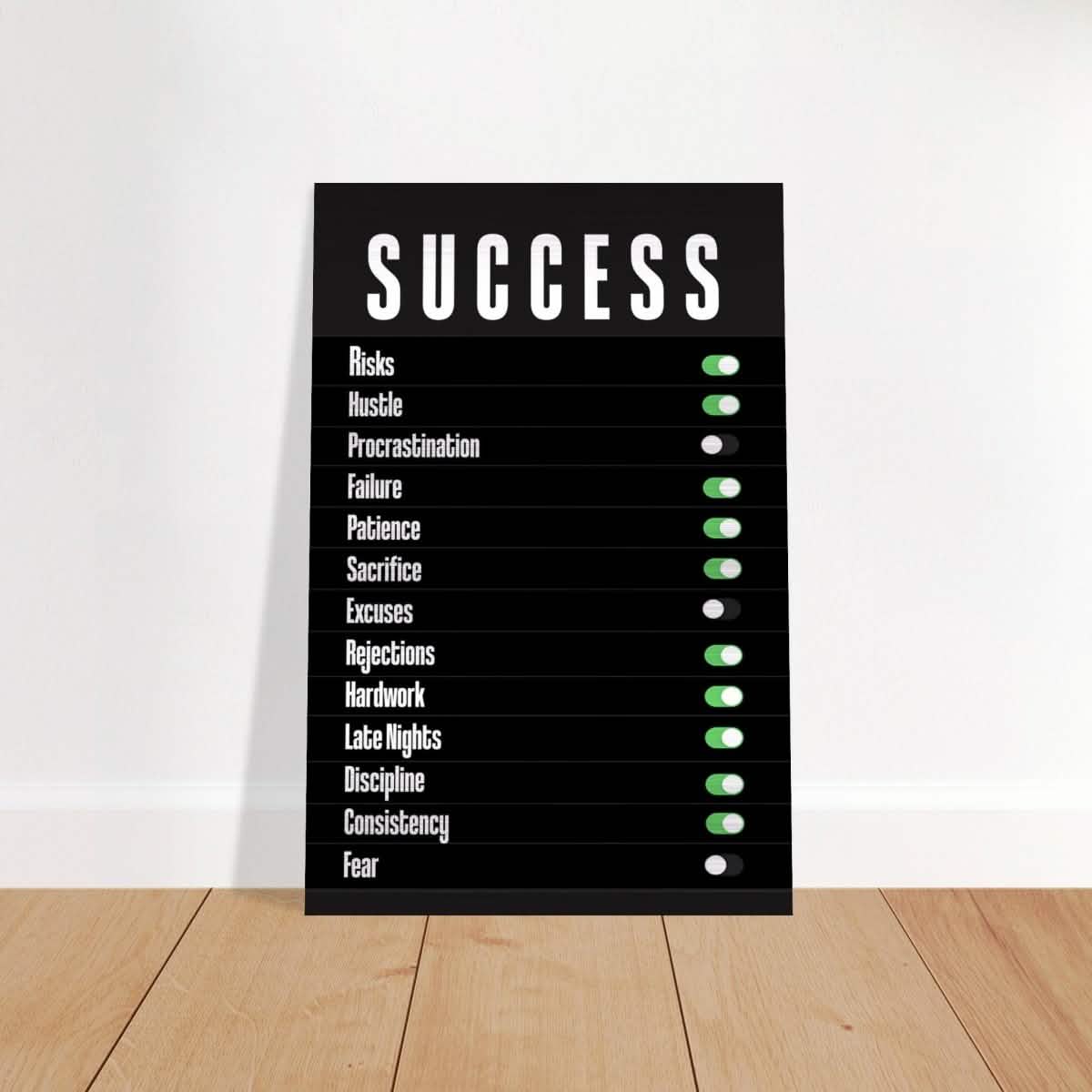 Da Vinci Motivational Wall art Print | Success - Brushed Aluminum Print - 30x45 cm / 12x18″ -