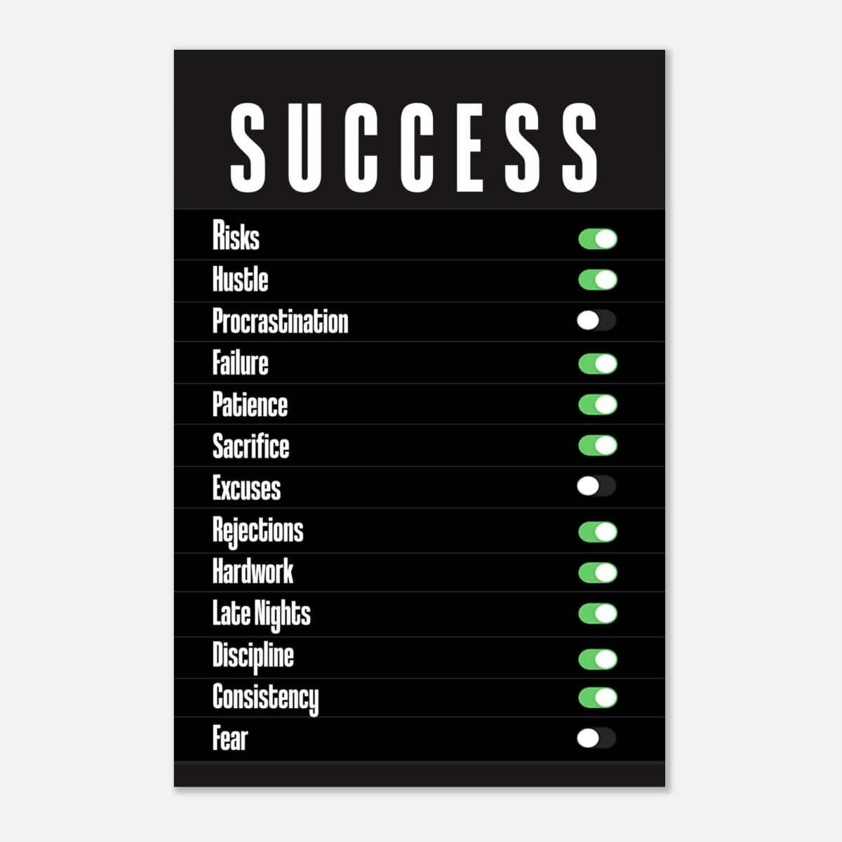 Da Vinci Motivational Wall art Print | Success - Aluminum Print - 30x45 cm / 12x18″ -