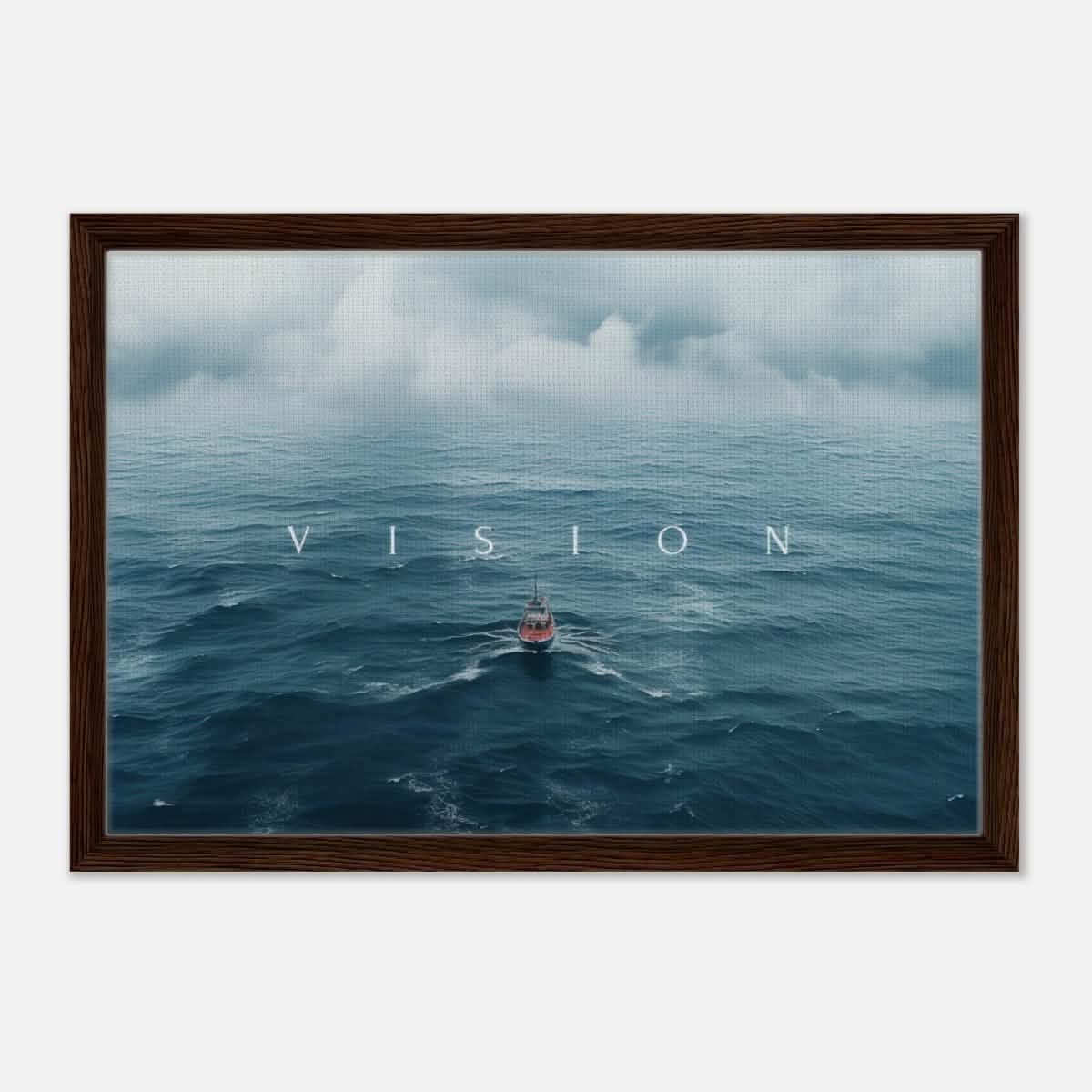 Da Vinci Motivational Wall art Print | Vision - Framed Canvas - 40x60 cm / 16x24″ - Dark wood frame