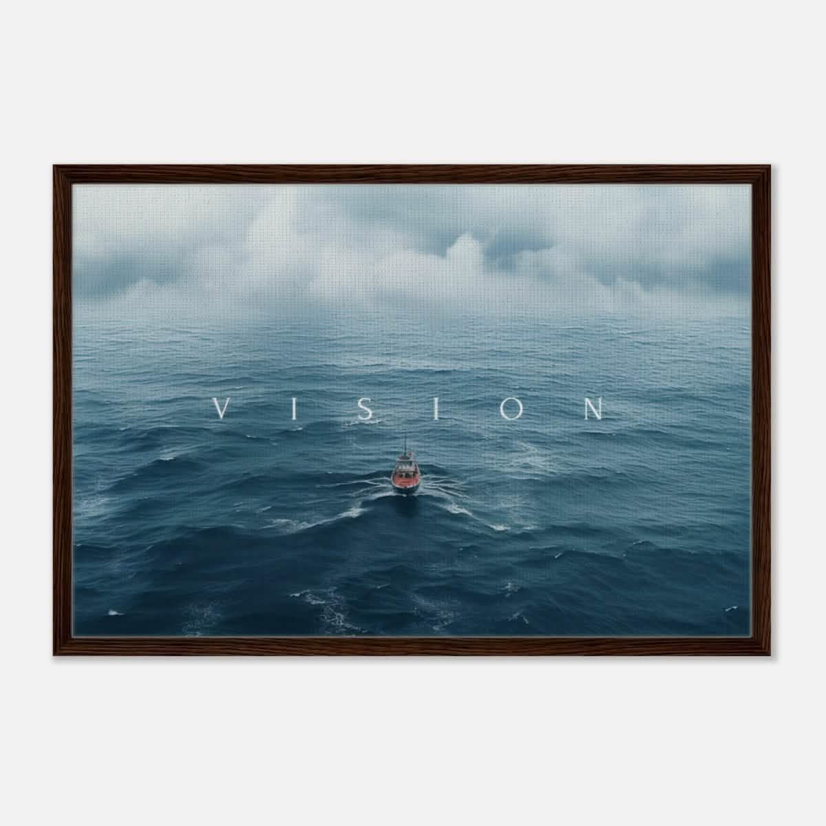 Da Vinci Motivational Wall art Print | Vision - Framed Canvas - 60x90 cm / 24x36″ - Dark wood frame