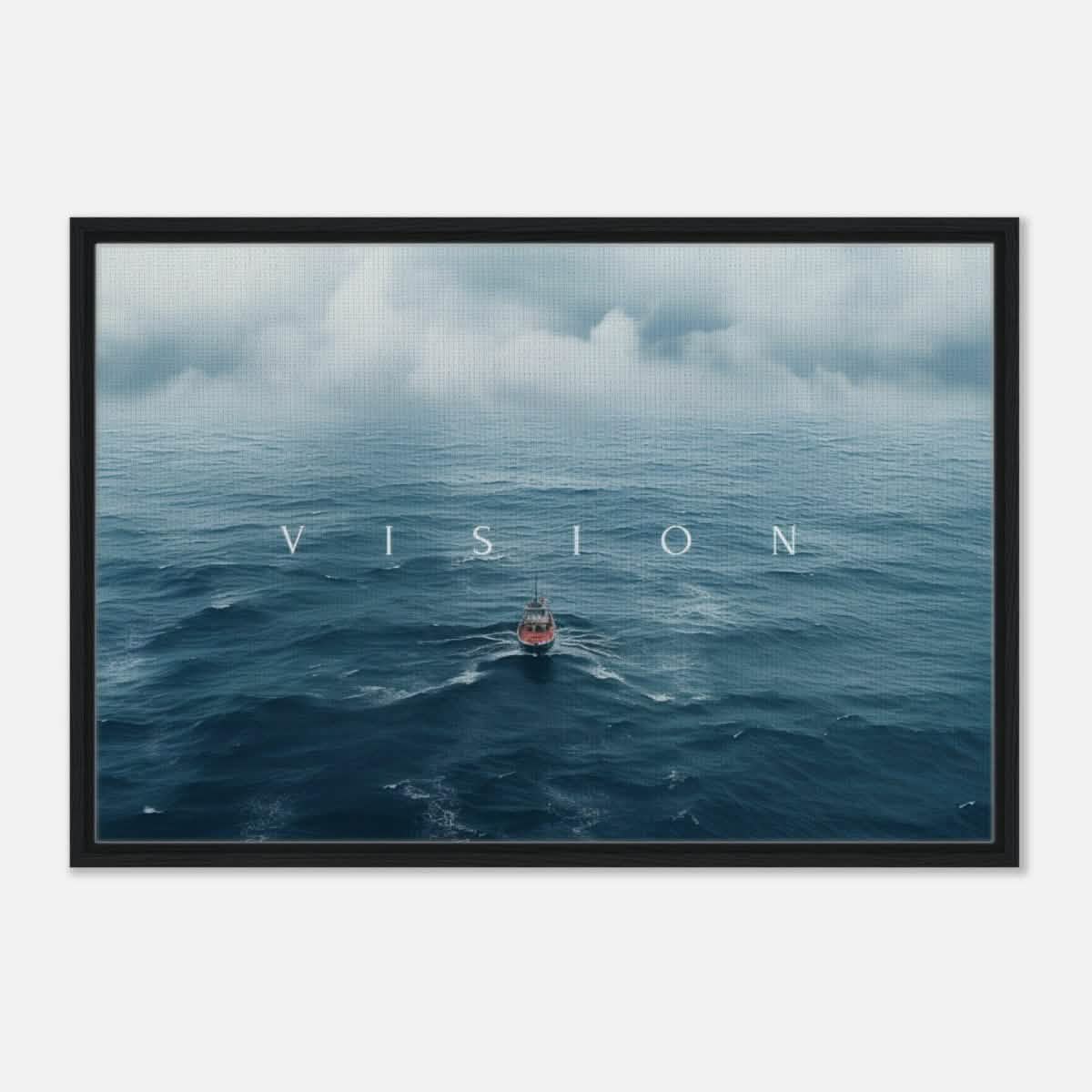 Da Vinci Motivational Wall art Print | Vision - Framed Canvas - 60x90 cm / 24x36″ - Black frame