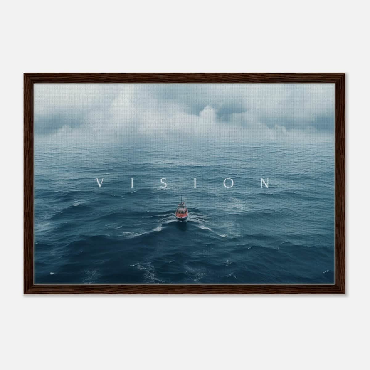 Da Vinci Motivational Wall art Print | Vision - Framed Canvas - 50x75 cm / 20x30″ - Dark wood frame