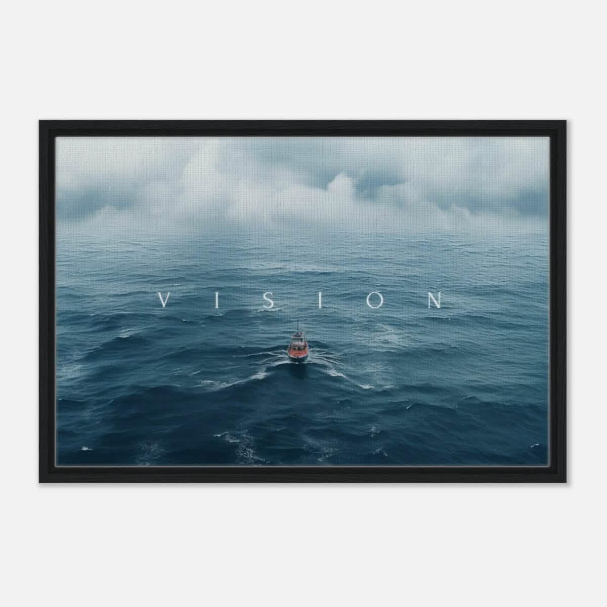 Da Vinci Motivational Wall art Print | Vision - Framed Canvas - 50x75 cm / 20x30″ - Black frame