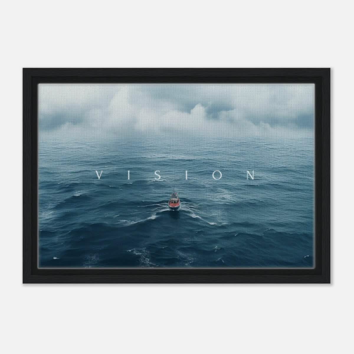 Da Vinci Motivational Wall art Print | Vision - Framed Canvas - 30x45 cm / 12x18″ - Black frame