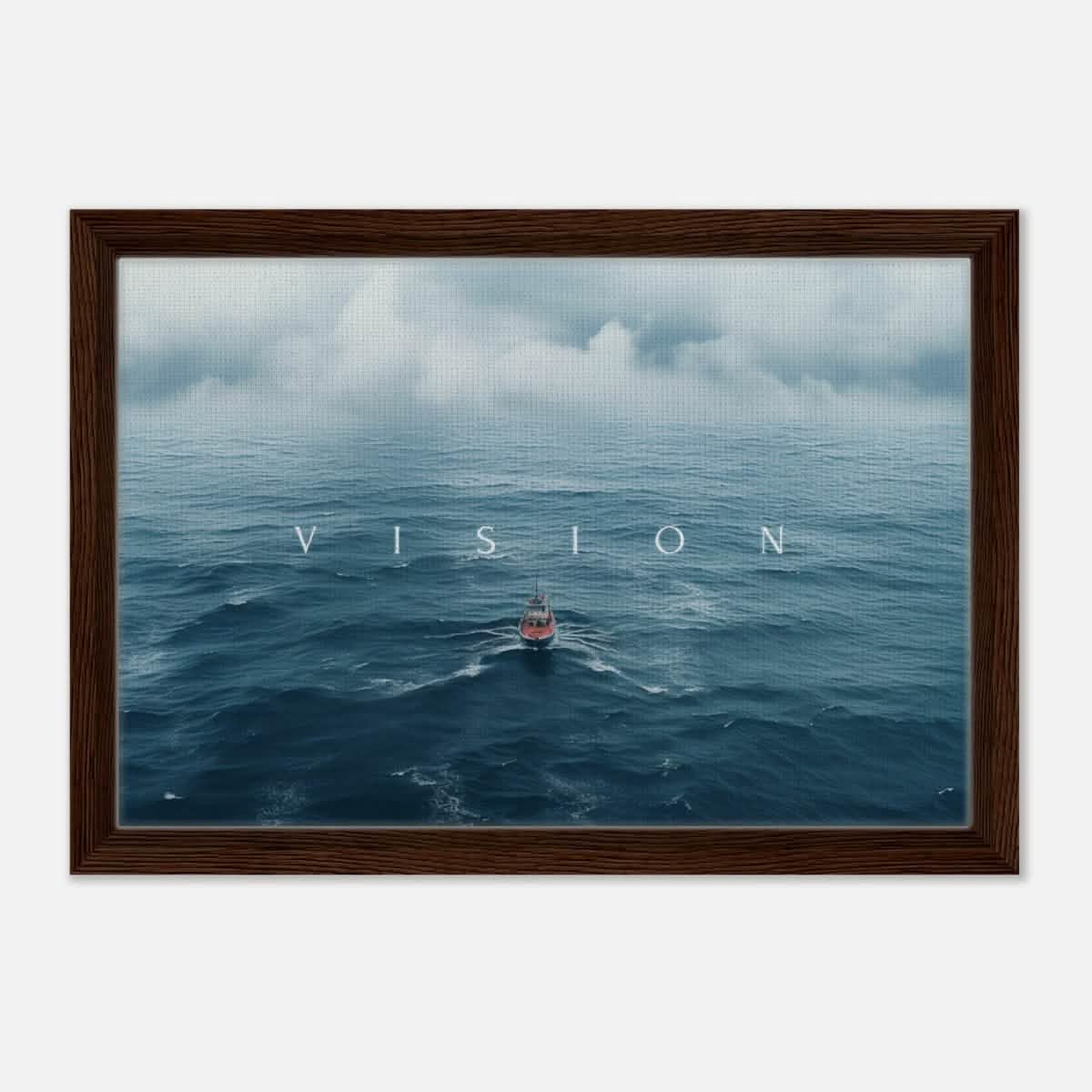 Da Vinci Motivational Wall art Print | Vision - Framed Canvas - 30x45 cm / 12x18″ - Dark wood frame