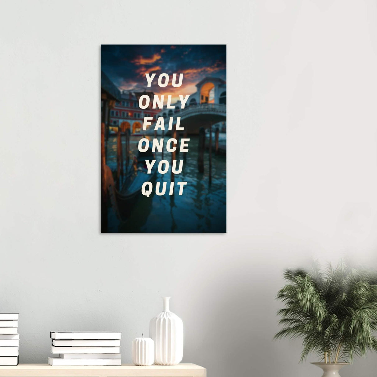 Da Vinci Motivational Wall Art | Quit - Wood Prints - 50x75 cm / 20x30″ - 10 mm