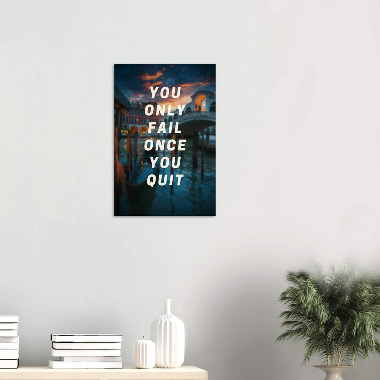 Da Vinci Motivational Wall Art | Quit - Wood Prints - 40x60 cm / 16x24″ - 20 mm