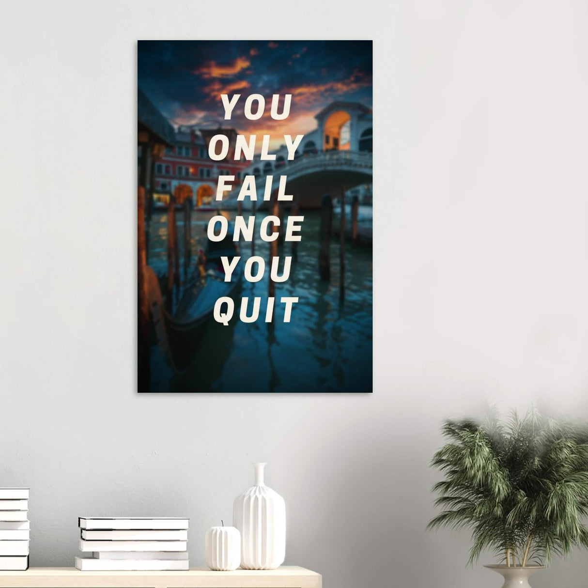 Da Vinci Motivational Wall Art | Quit - Wood Prints - 60x90 cm / 24x36″ - 10 mm