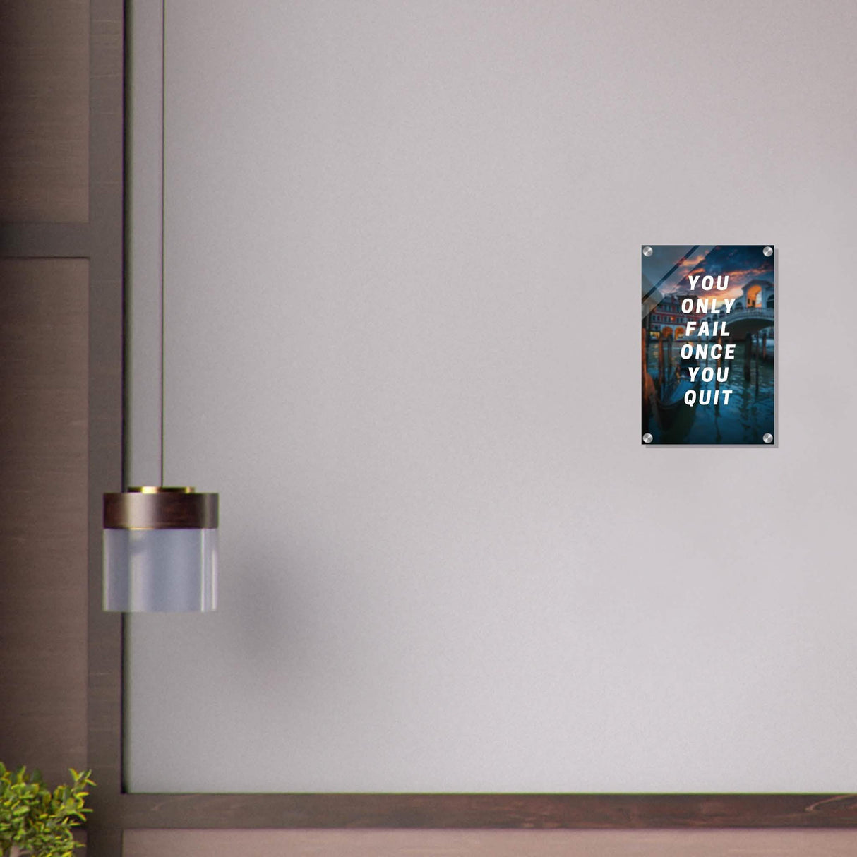 Da Vinci Motivational Wall Art | Quit - Acrylic Print - 30x45 cm / 12x18″ -