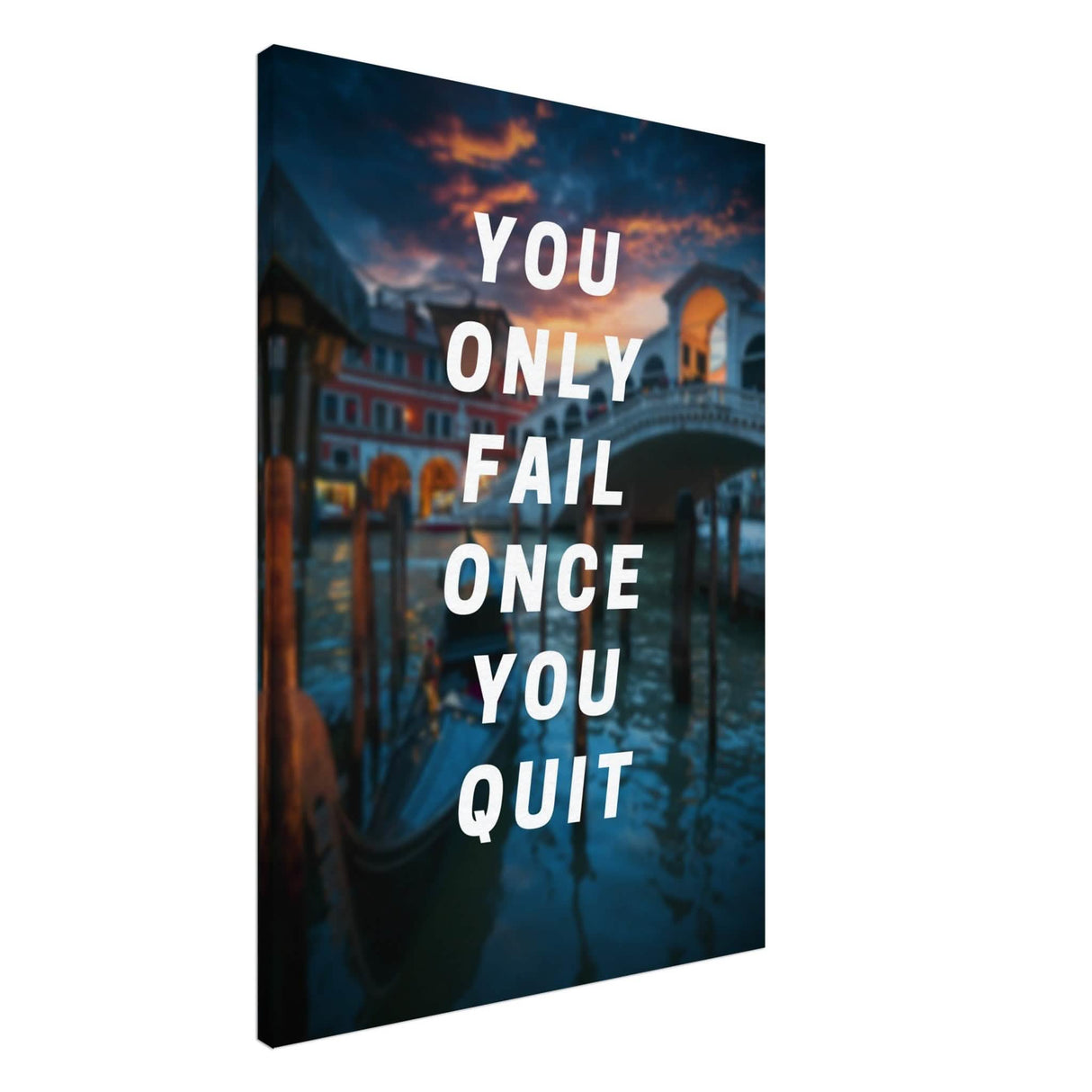 Da Vinci Motivational Wall Art | Quit - Canvas - 70x100 cm / 28x40″ - Thick