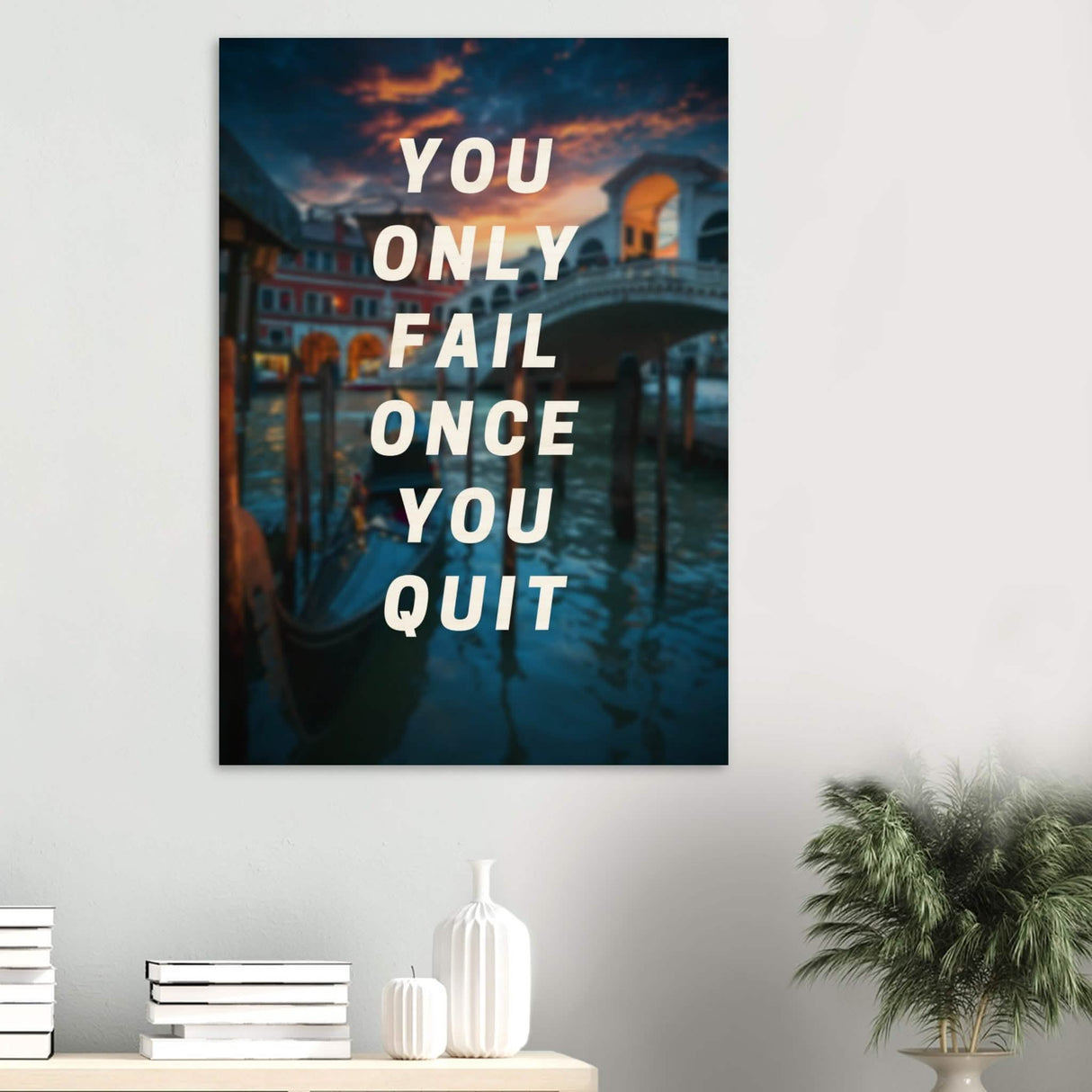 Da Vinci Motivational Wall Art | Quit - Wood Prints - 70x100 cm / 28x40″ - 20 mm