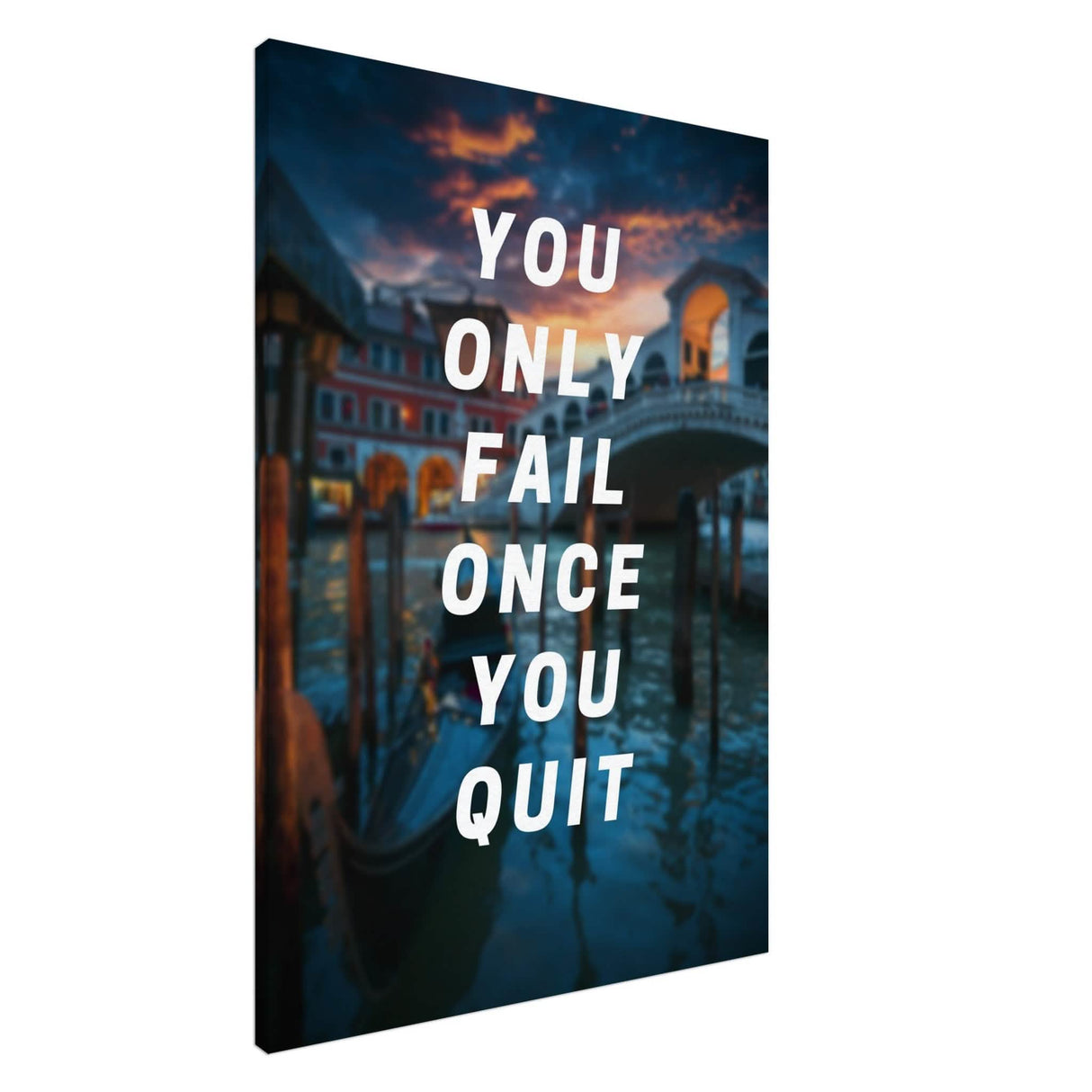 Da Vinci Motivational Wall Art | Quit - Canvas - 70x100 cm / 28x40″ - Slim