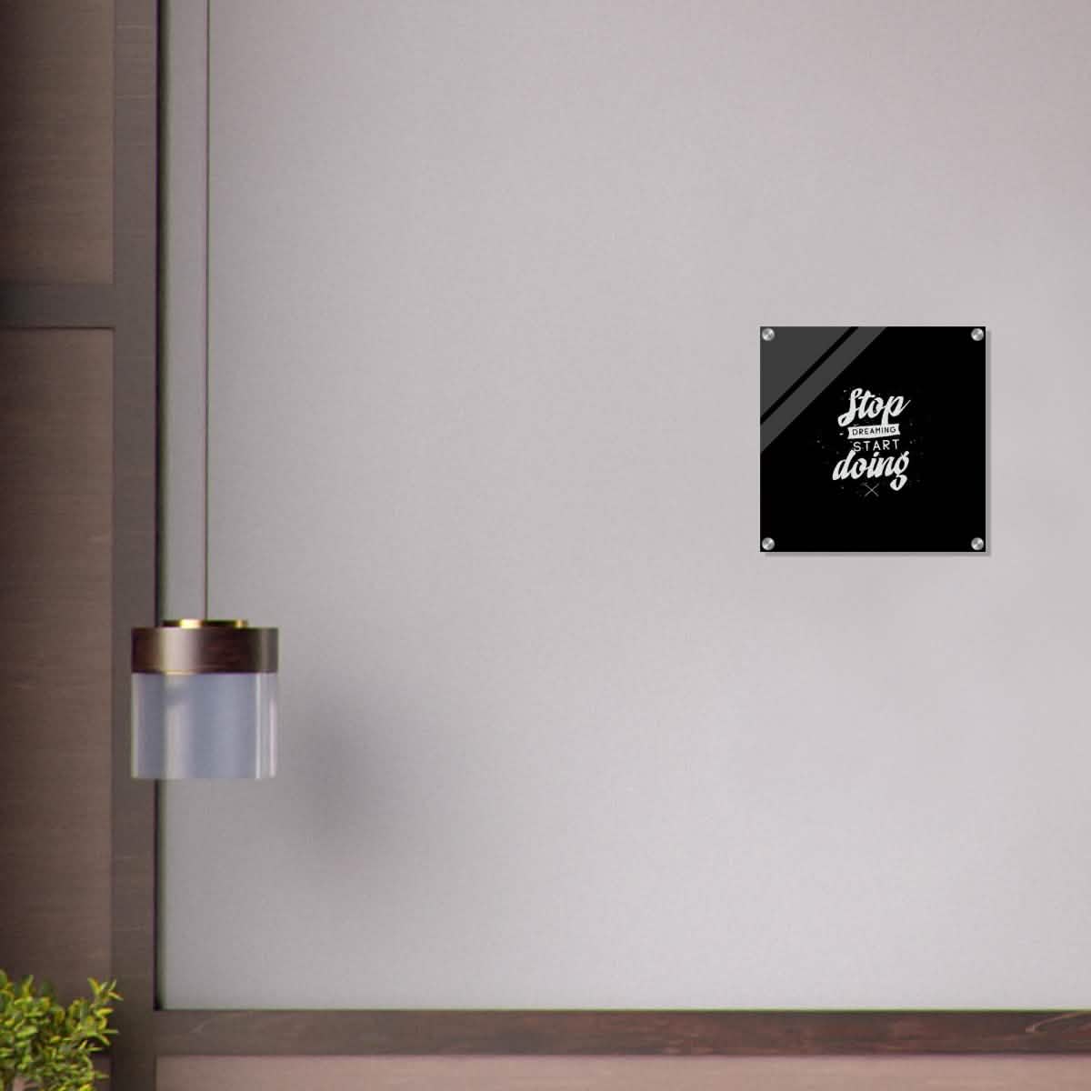 Da Vinci Motivational Wall art | Start - Acrylic Print - 40x40 cm / 16x16″ -