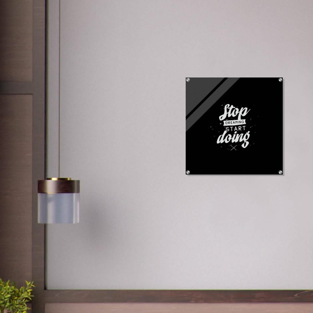 Da Vinci Motivational Wall art | Start - Acrylic Print - 60x60 cm / 24x24″ -