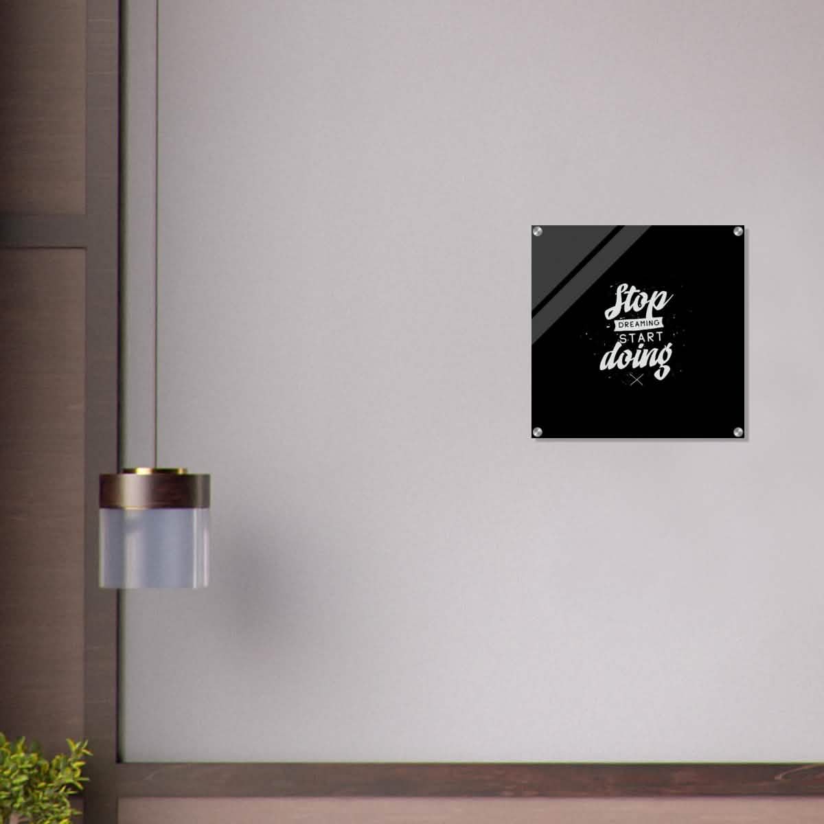 Da Vinci Motivational Wall art | Start - Acrylic Print - 50x50 cm / 20x20″ -