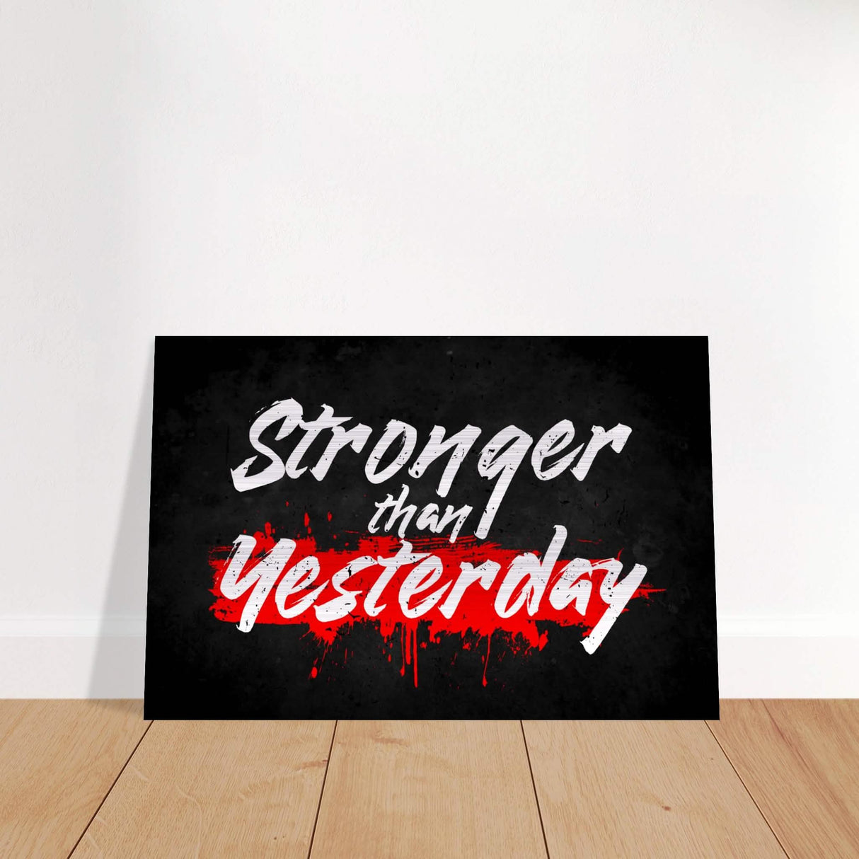 Da Vinci Motivational Wall Art | Stronger - Brushed Aluminum Print - 50x75 cm / 20x30″ -