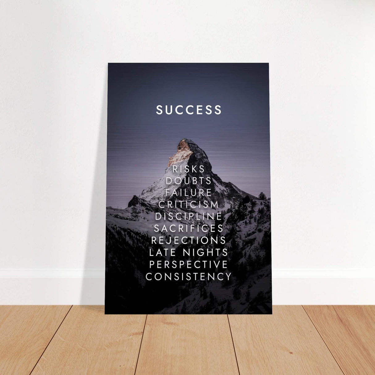 Da Vinci Motivational Wall Art | Success - Brushed Aluminum Print - 30x45 cm / 12x18″ -