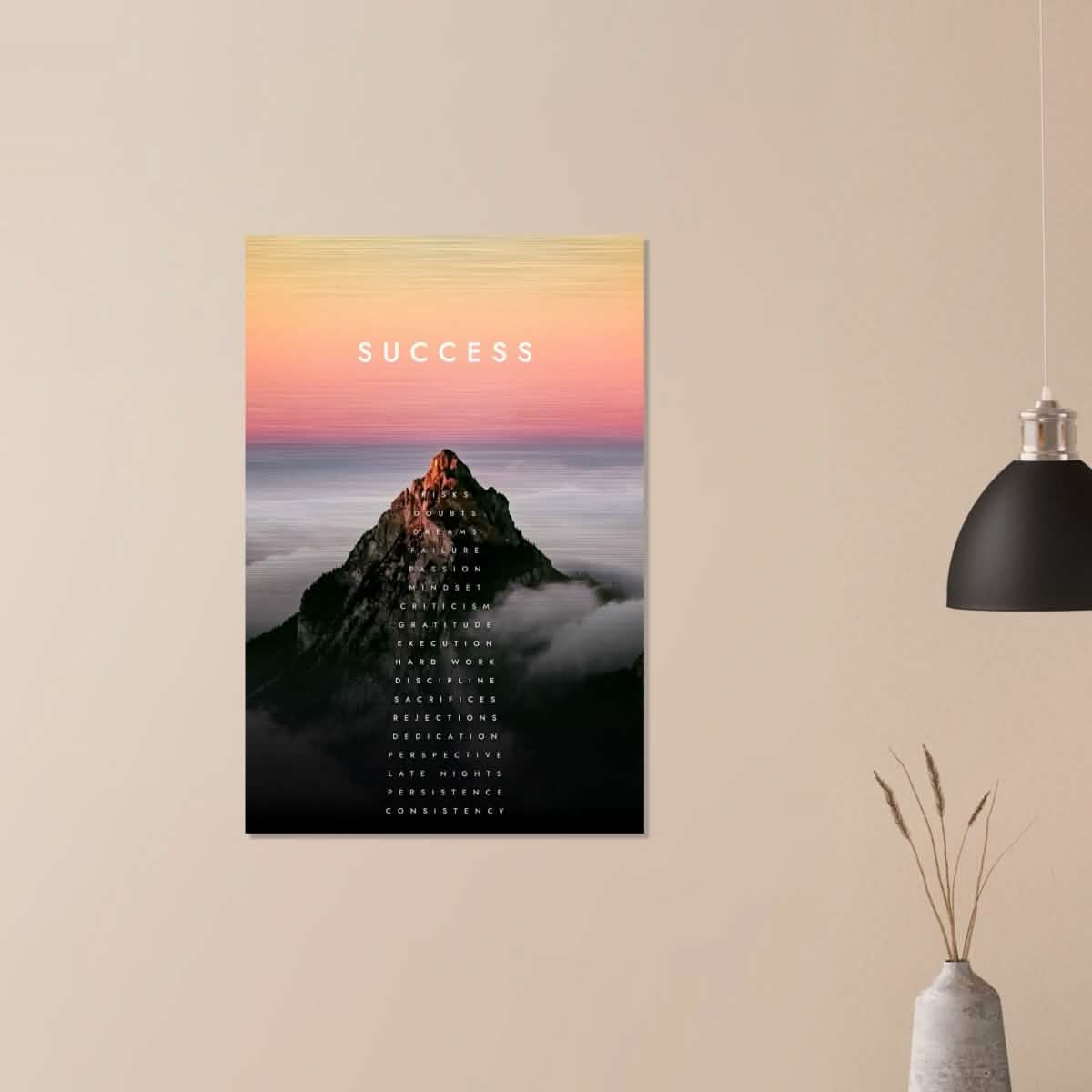 Da Vinci Motivational Wall Art | Success - Brushed Aluminum Print - 60x90 cm / 24x36″ -