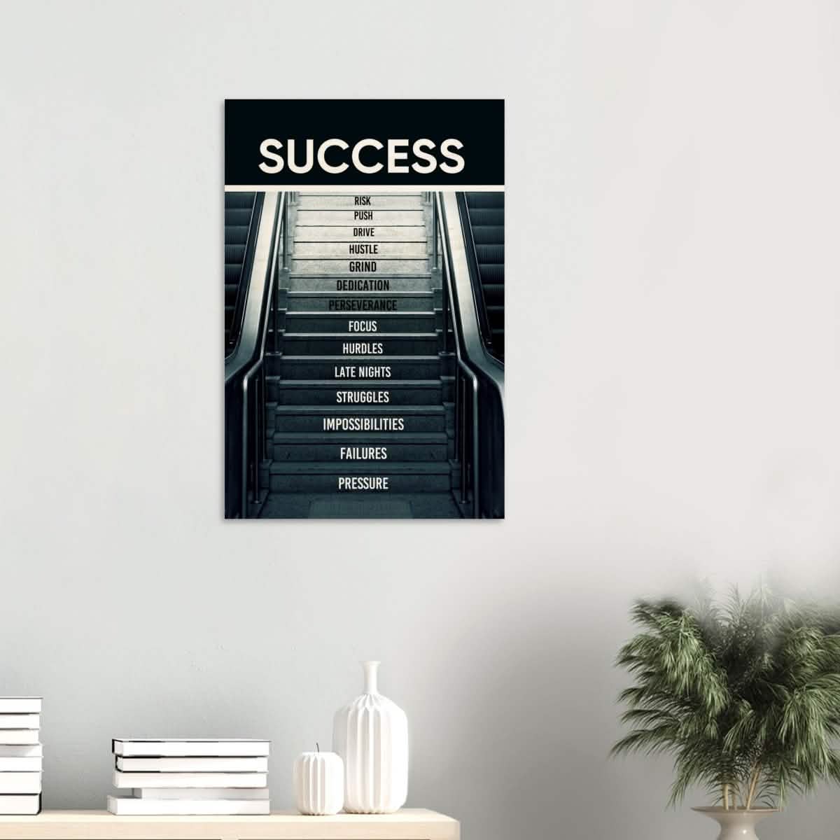 Da Vinci Motivational Wall Art | Success - Wood Prints - 50x75 cm / 20x30″ - 20 mm