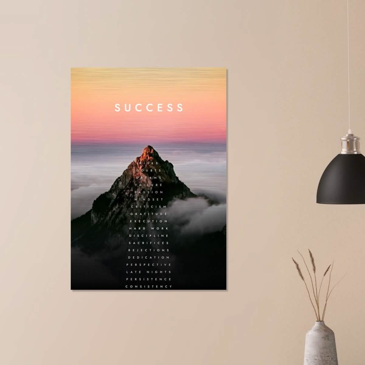 Da Vinci Motivational Wall Art | Success - Brushed Aluminum Print - 70x100 cm / 28x40″ -