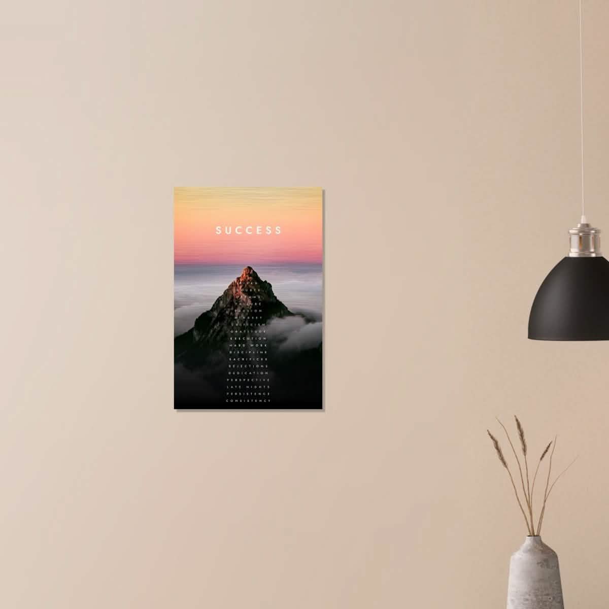 Da Vinci Motivational Wall Art | Success - Brushed Aluminum Print - 40x60 cm / 16x24″ -