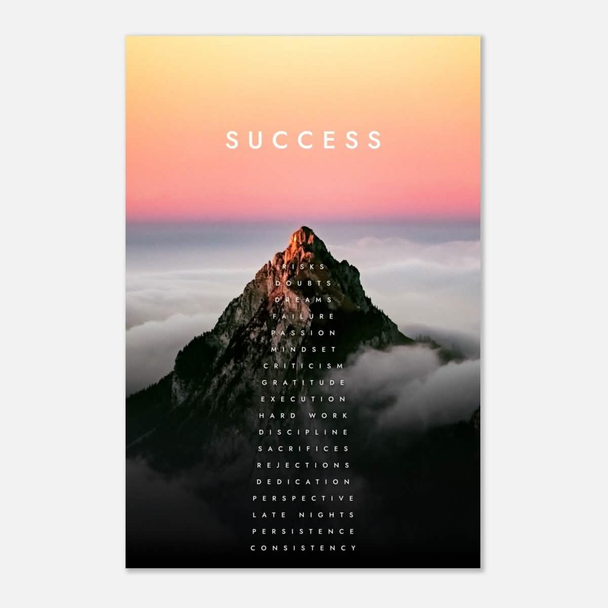 Da Vinci Motivational Wall Art | Success - Aluminum Print - 50x75 cm / 20x30″ -