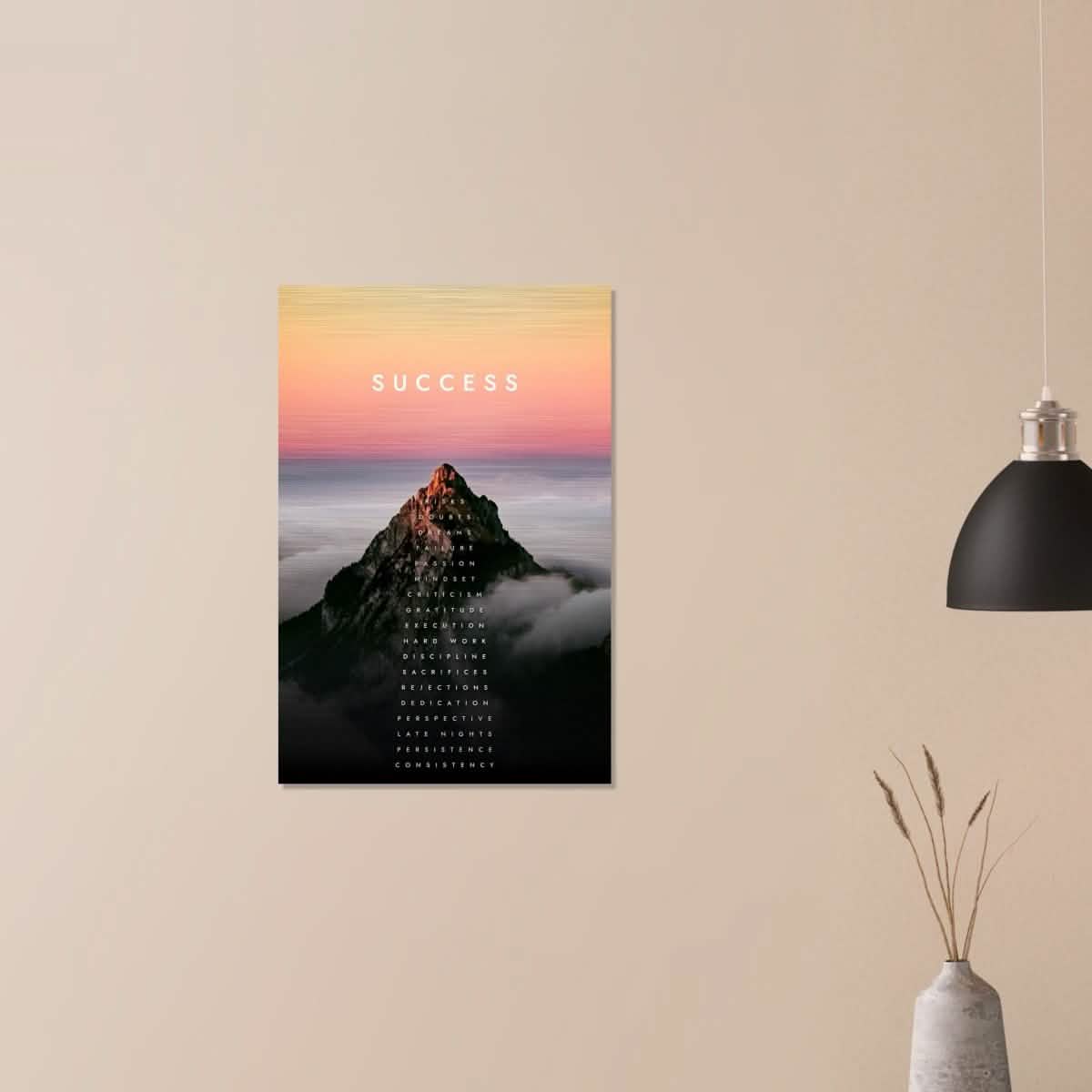 Da Vinci Motivational Wall Art | Success - Brushed Aluminum Print - 50x75 cm / 20x30″ -