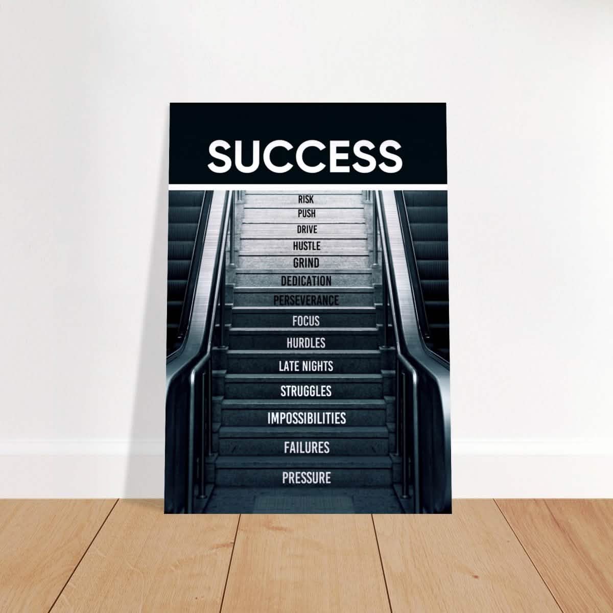 Da Vinci Motivational Wall Art | Success - Brushed Aluminum Print - 70x100 cm / 28x40″ -