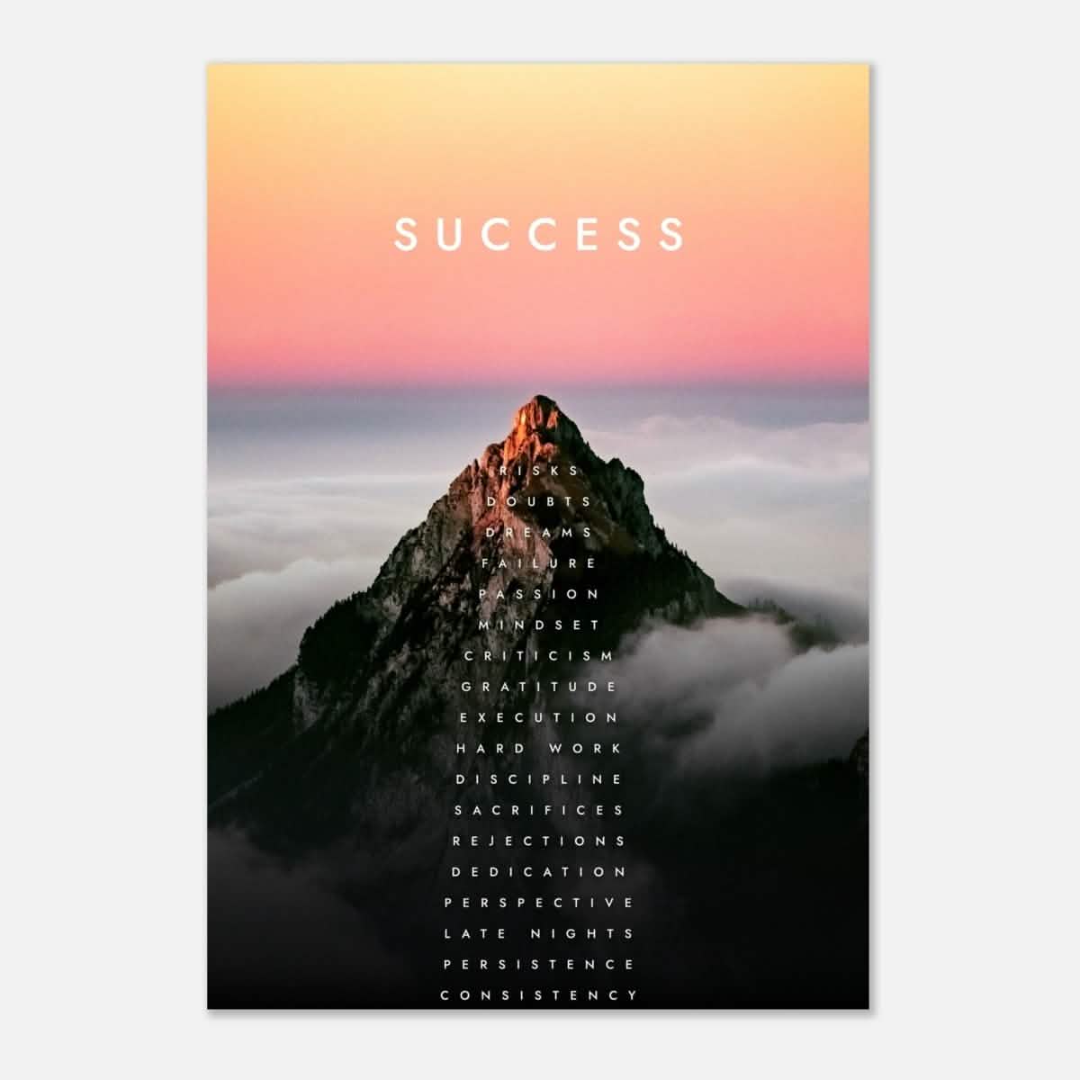 Da Vinci Motivational Wall Art | Success - Aluminum Print - 70x100 cm / 28x40″ -