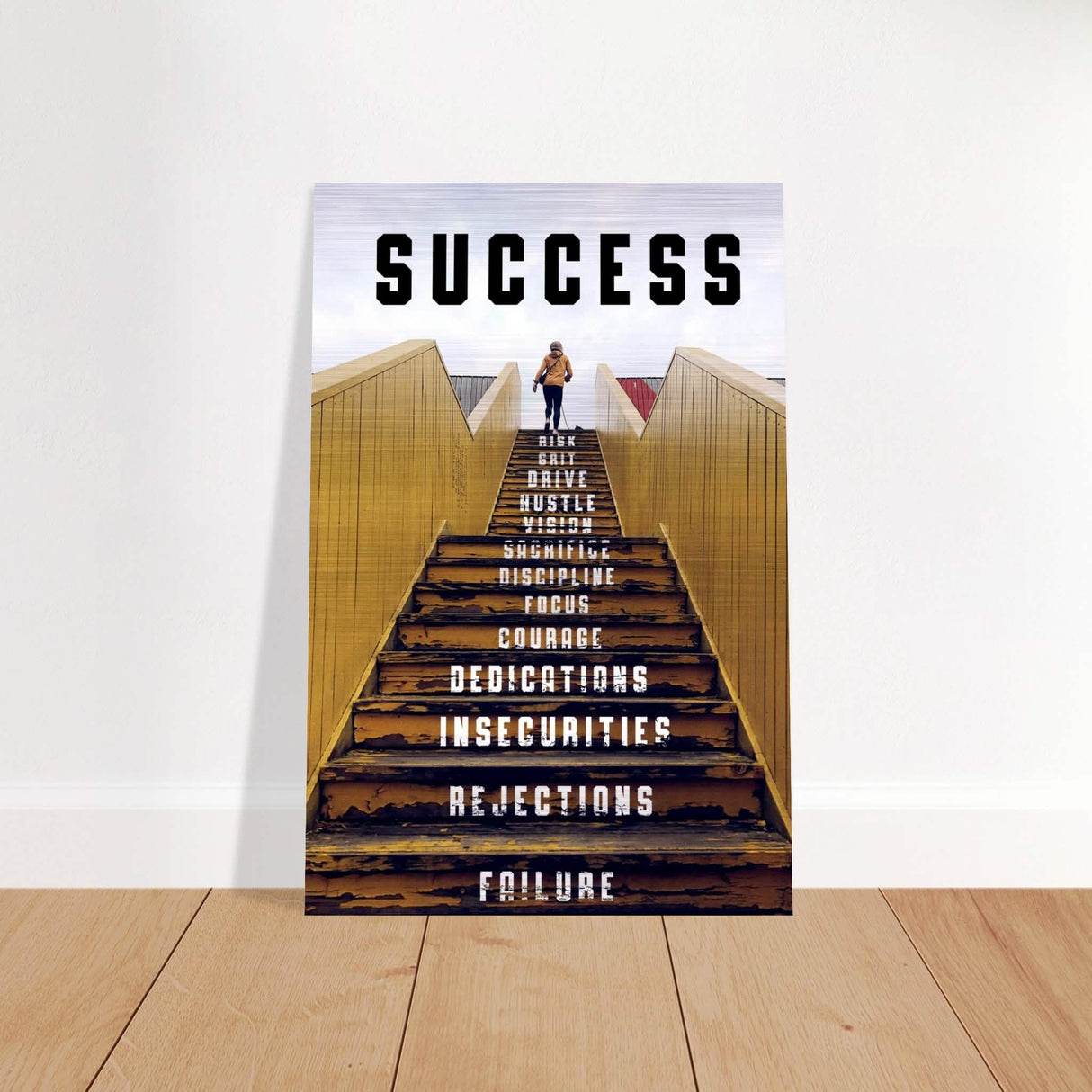 Da Vinci Motivational Wall Art | Success - Brushed Aluminum Print - 30x45 cm / 12x18″ -