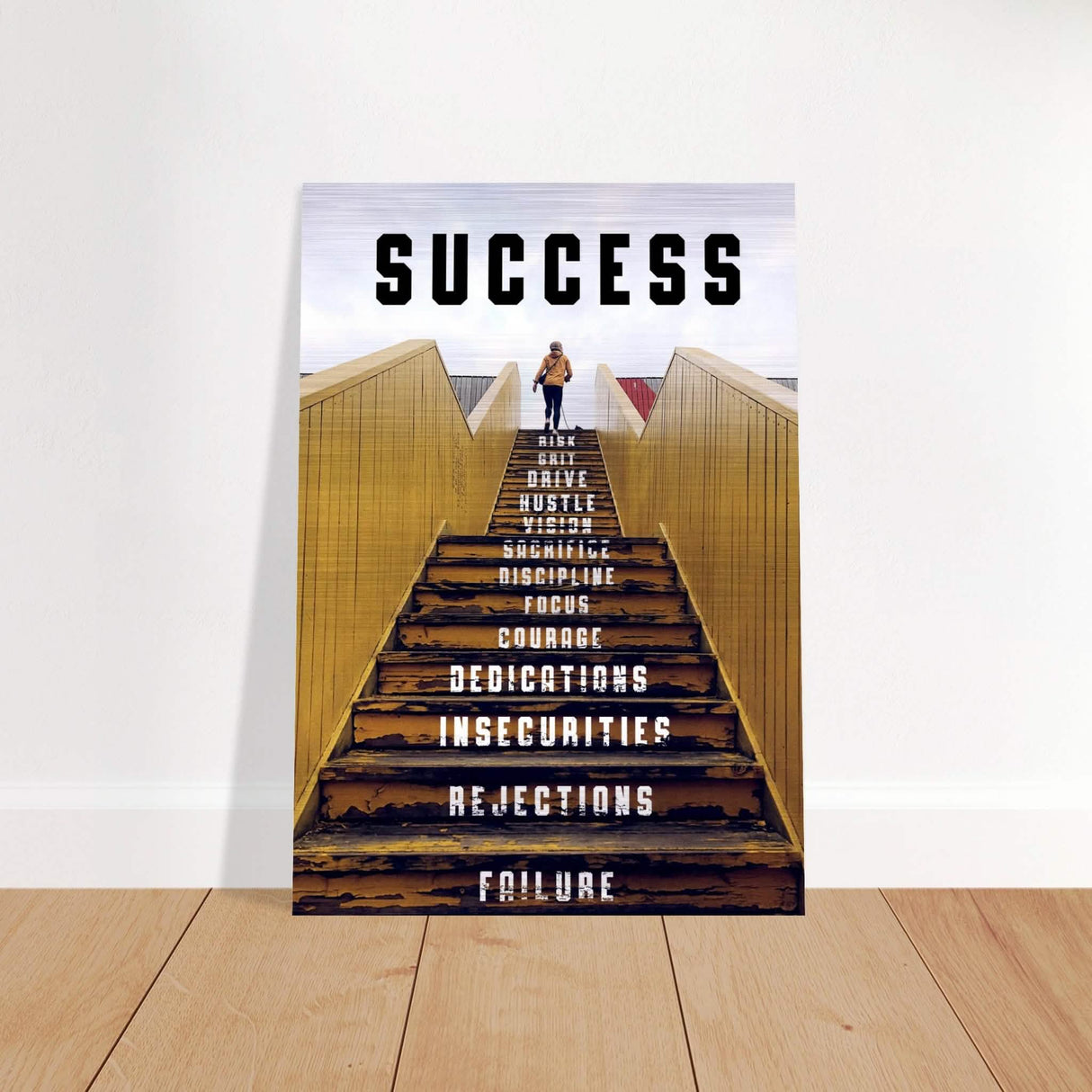 Da Vinci Motivational Wall Art | Success - Brushed Aluminum Print - 70x100 cm / 28x40″ -