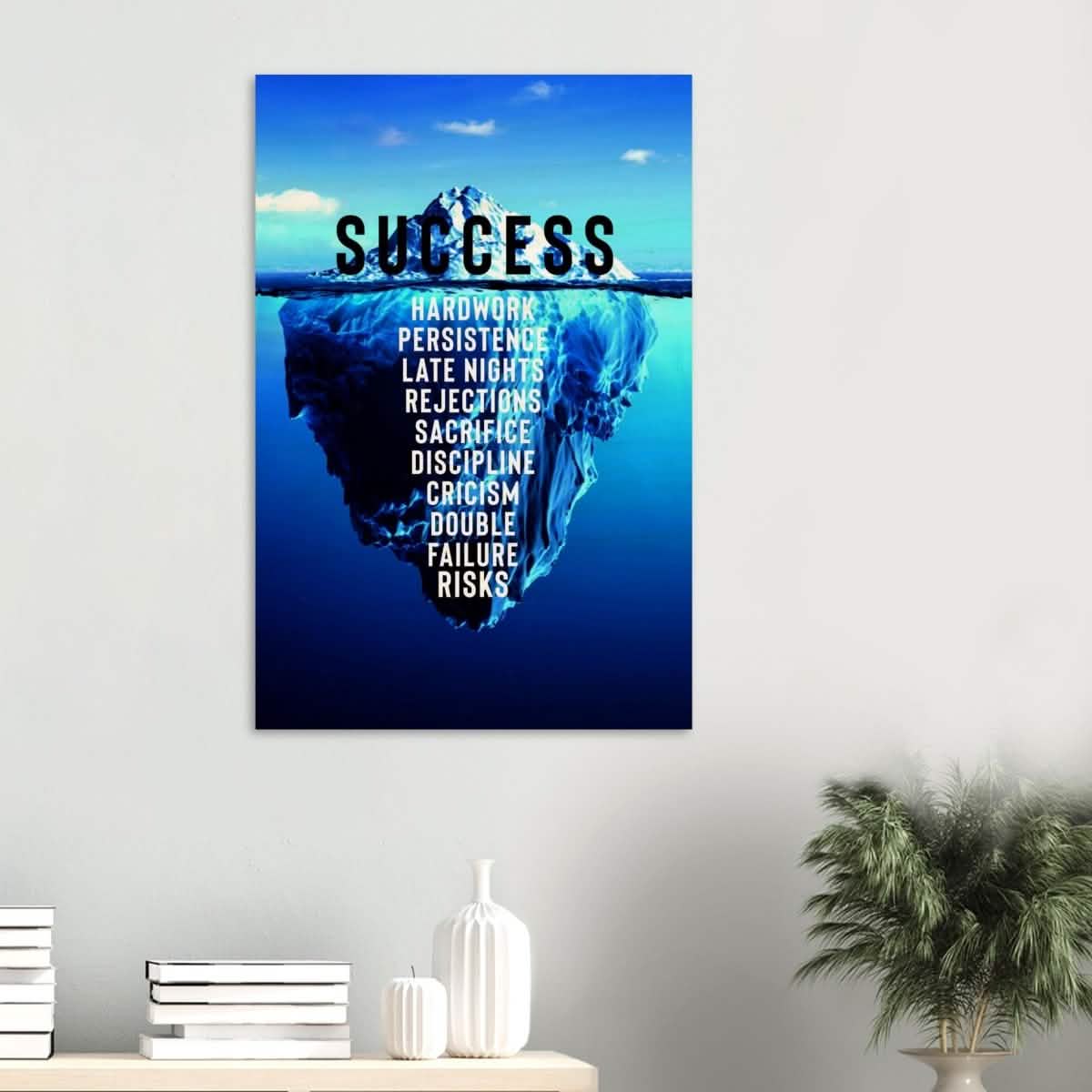 Da Vinci Motivational Wall art | Success - Wood Prints - 60x90 cm / 24x36″ - 10 mm