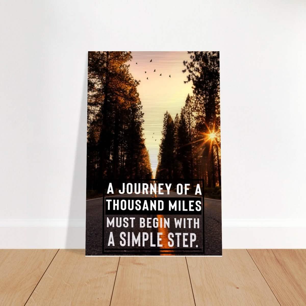 Da Vinci Motivational Wall art | The Simple Step - Brushed Aluminum Print - 30x45 cm / 12x18″ -