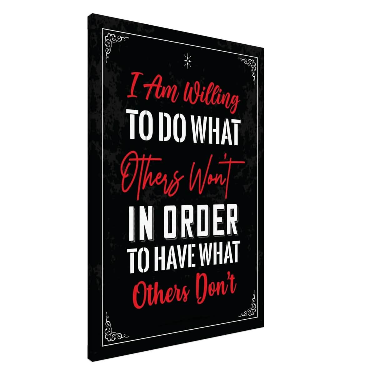 Da Vinci Motivational Wall art | Willing - Canvas - 70x100 cm / 28x40″ - Slim