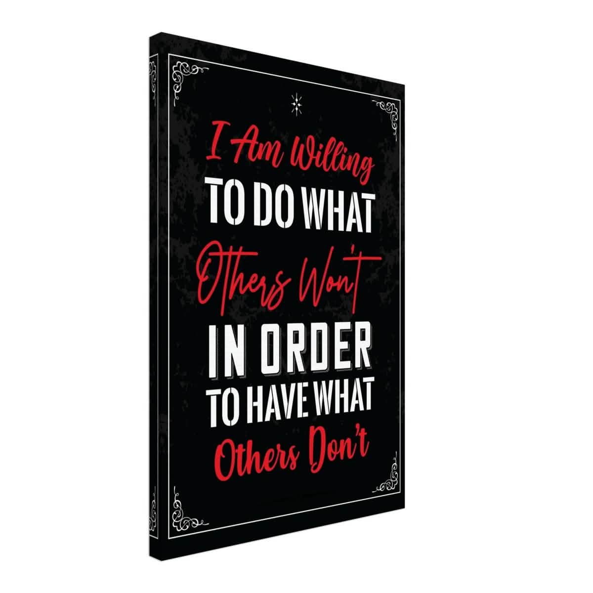 Da Vinci Motivational Wall art | Willing - Canvas - 40x60 cm / 16x24″ - Slim