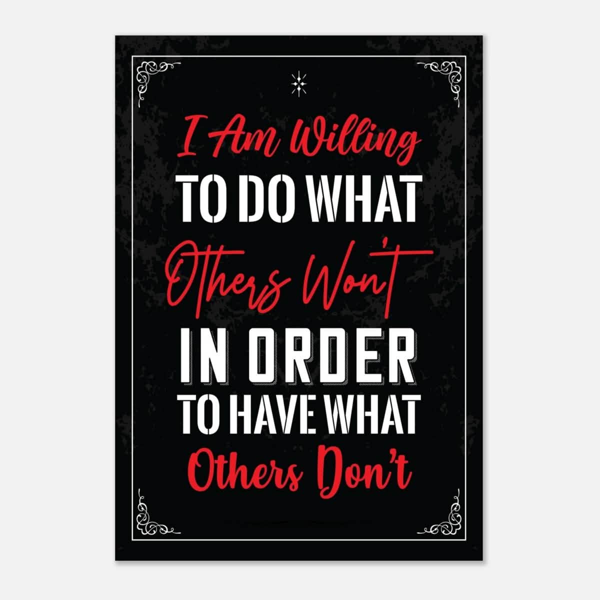 Da Vinci Motivational Wall art | Willing - Aluminum Print - 70x100 cm / 28x40″ -
