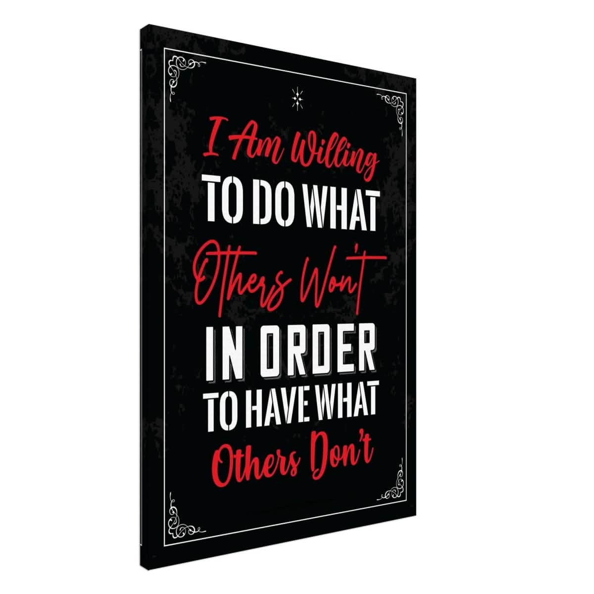 Da Vinci Motivational Wall art | Willing - Canvas - 70x100 cm / 28x40″ - Thick