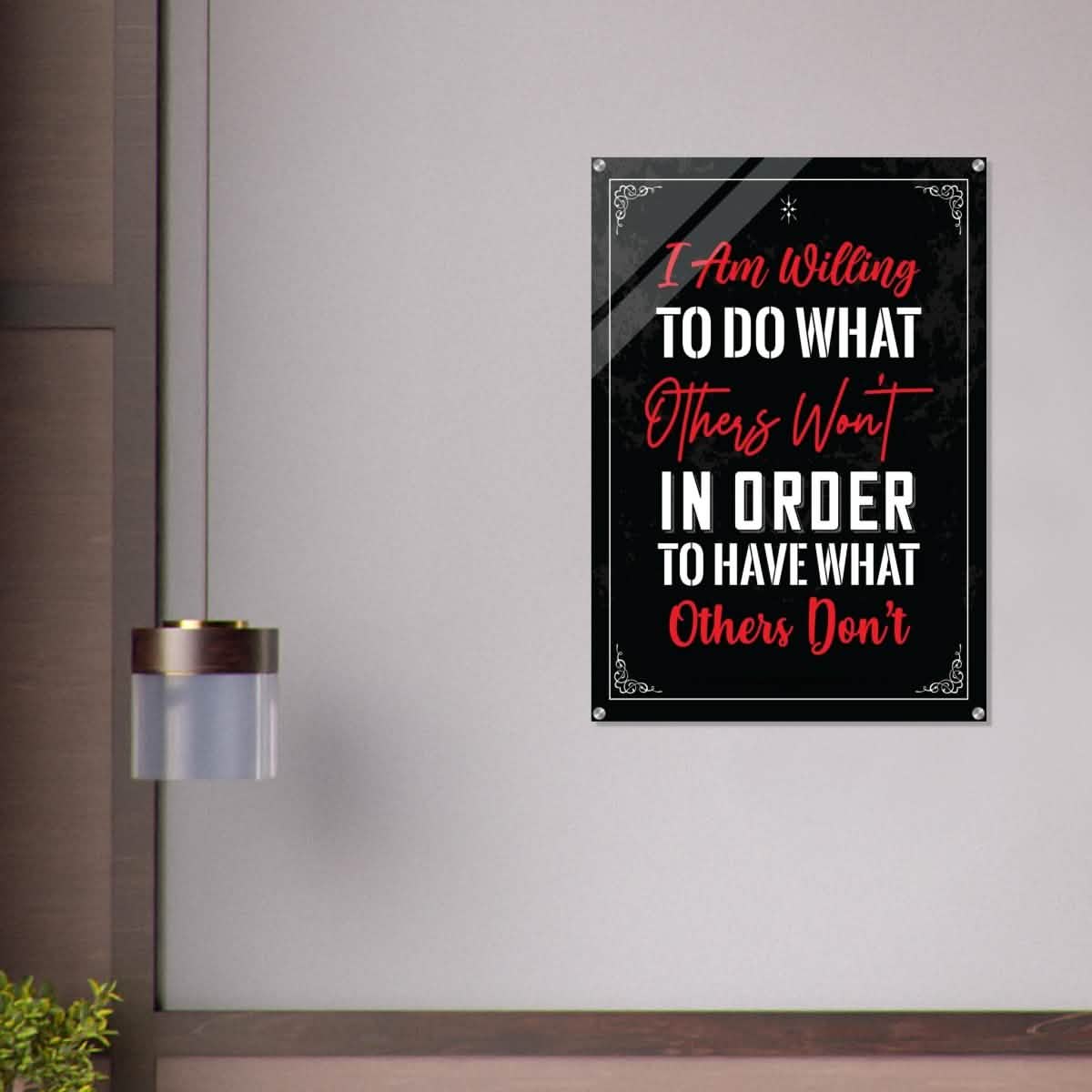 Da Vinci Motivational Wall art | Willing - Acrylic Print - 70x100 cm / 28x40″ -