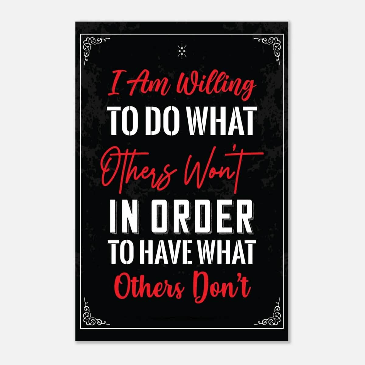 Da Vinci Motivational Wall art | Willing - Aluminum Print - 40x60 cm / 16x24″ -