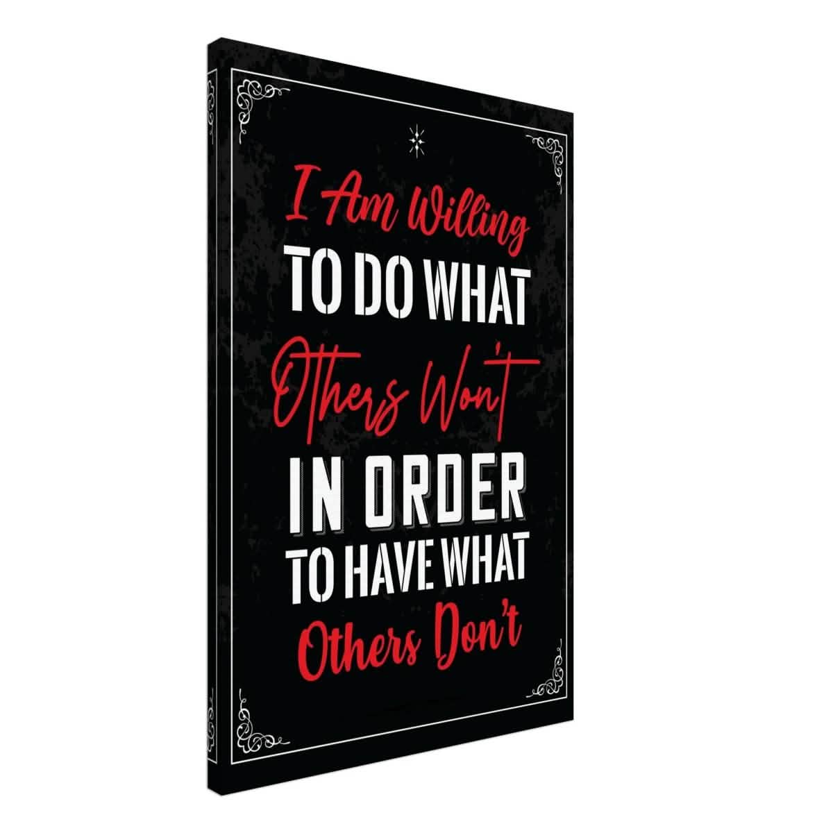 Da Vinci Motivational Wall art | Willing - Canvas - 50x75 cm / 20x30″ - Slim