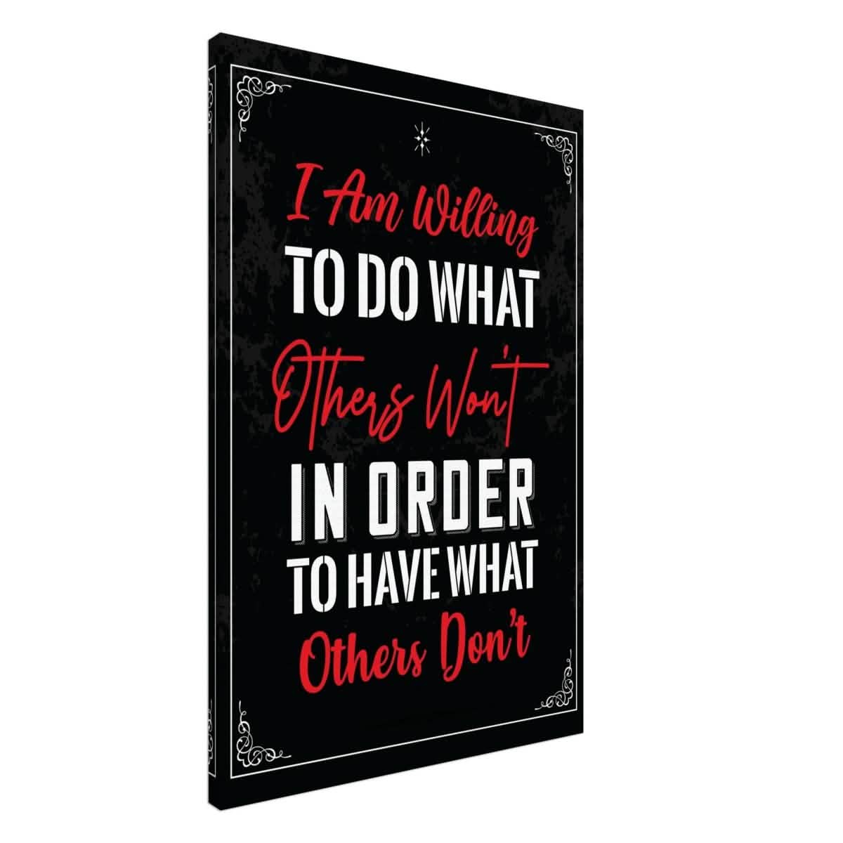 Da Vinci Motivational Wall art | Willing - Canvas - 60x90 cm / 24x36″ - Slim