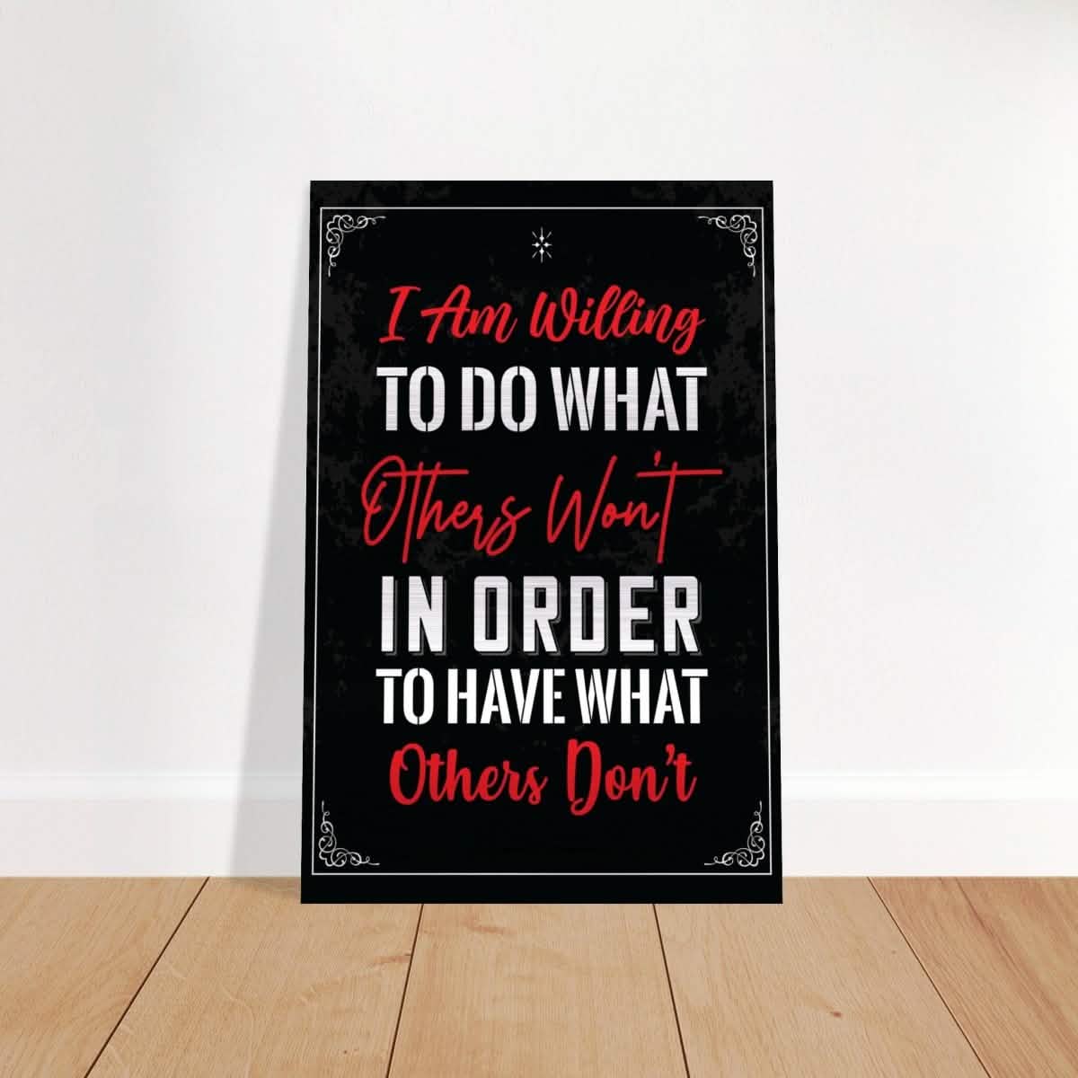 Da Vinci Motivational Wall art | Willing - Brushed Aluminum Print - 40x60 cm / 16x24″ -