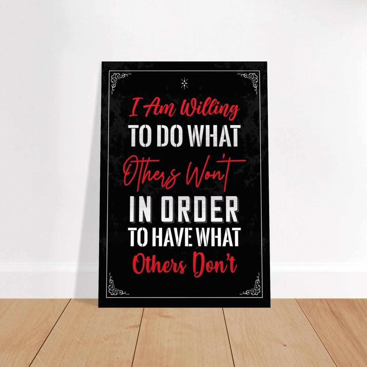 Da Vinci Motivational Wall art | Willing - Brushed Aluminum Print - 70x100 cm / 28x40″ -