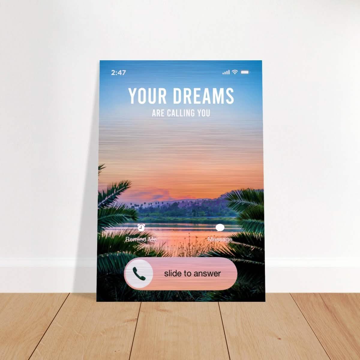 Da Vinci Motivational Wall art | Your Dreams - Brushed Aluminum Print - 70x100 cm / 28x40″ -