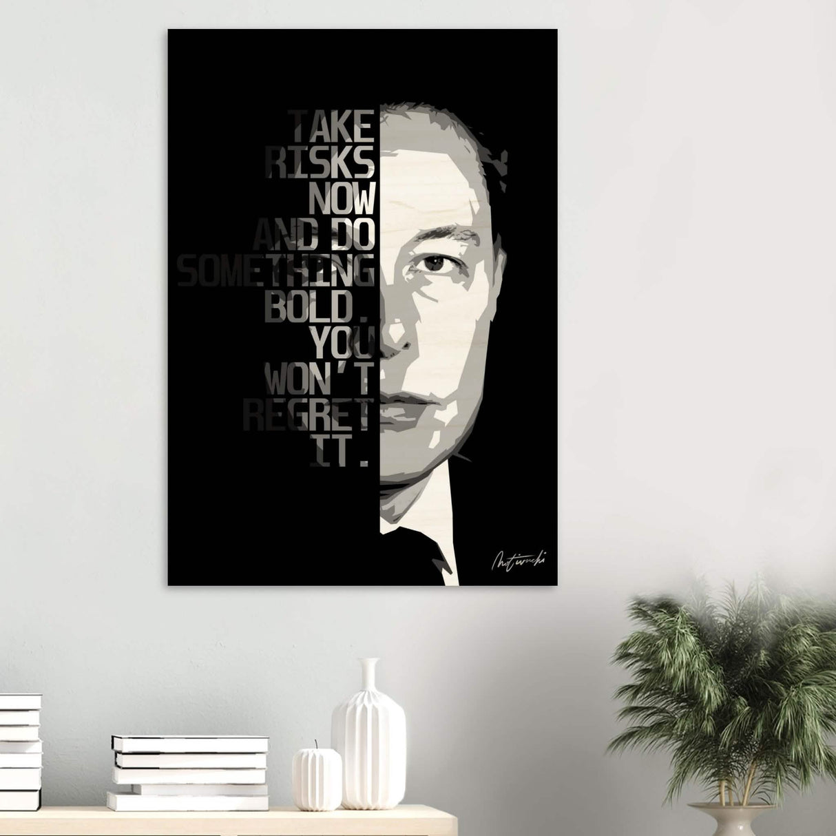 Da Vinci Motivational Wall Art - Wood Prints - 70x100 cm / 28x40″ - 10 mm