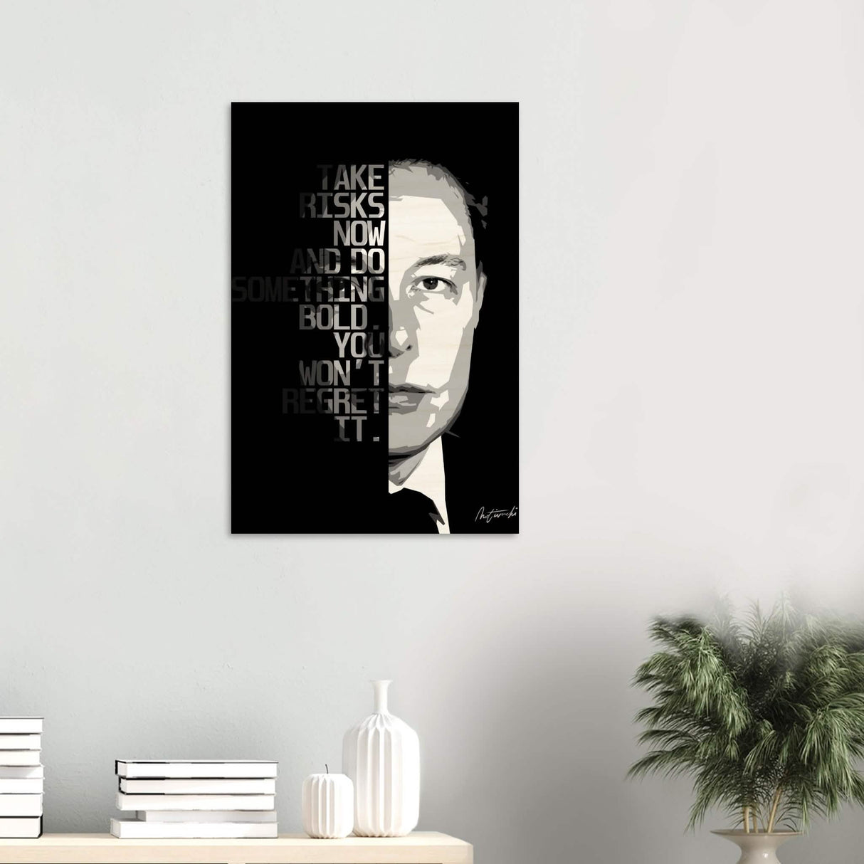 Da Vinci Motivational Wall Art - Wood Prints - 50x75 cm / 20x30″ - 20 mm